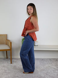 Patricia Peplum Linen Blend Top
