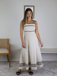 Stonefield Two Tone Linen Midi Dress