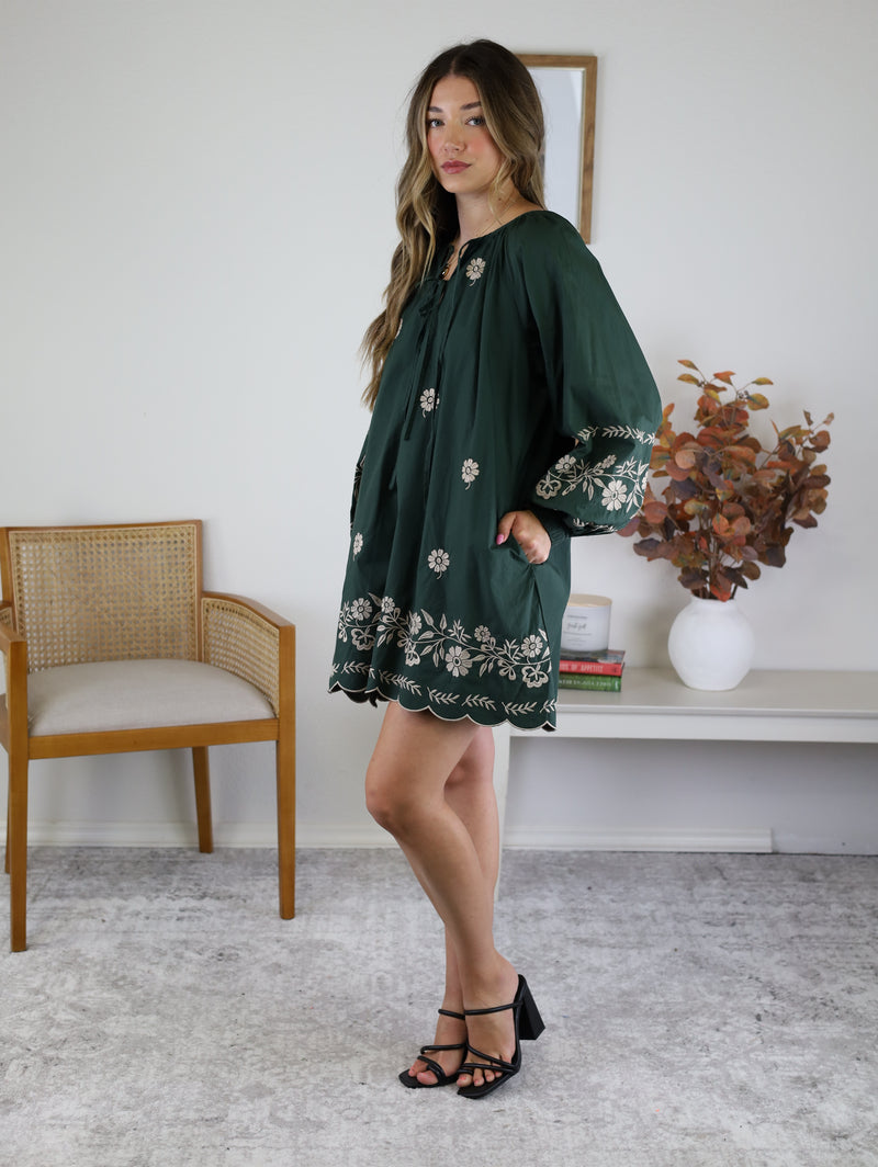 Hunter Embroidered Mini Dress