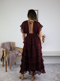 Adrian Aline Tiered Midi Dress