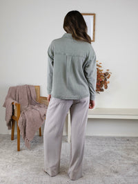 Wendy Garment Dyed Knit Denim Shacket