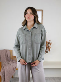 Wendy Garment Dyed Knit Denim Shacket