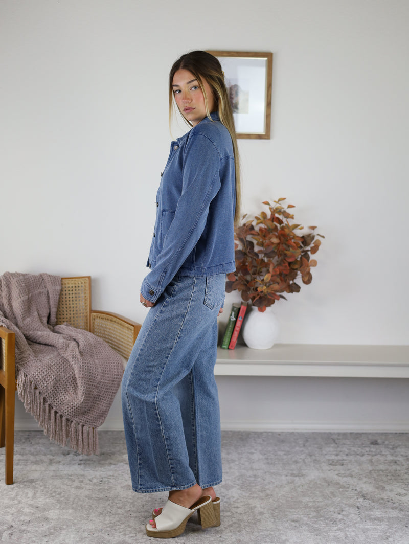 Z Supply - All Day Cropped Knit Denim Jacket