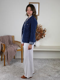 Melba Cotton Fleece Trucker Jacket