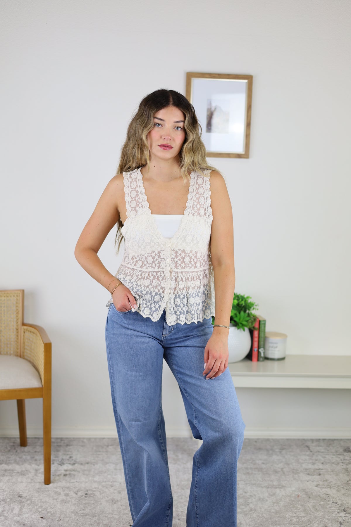 Brennan Embroidered Lace Top