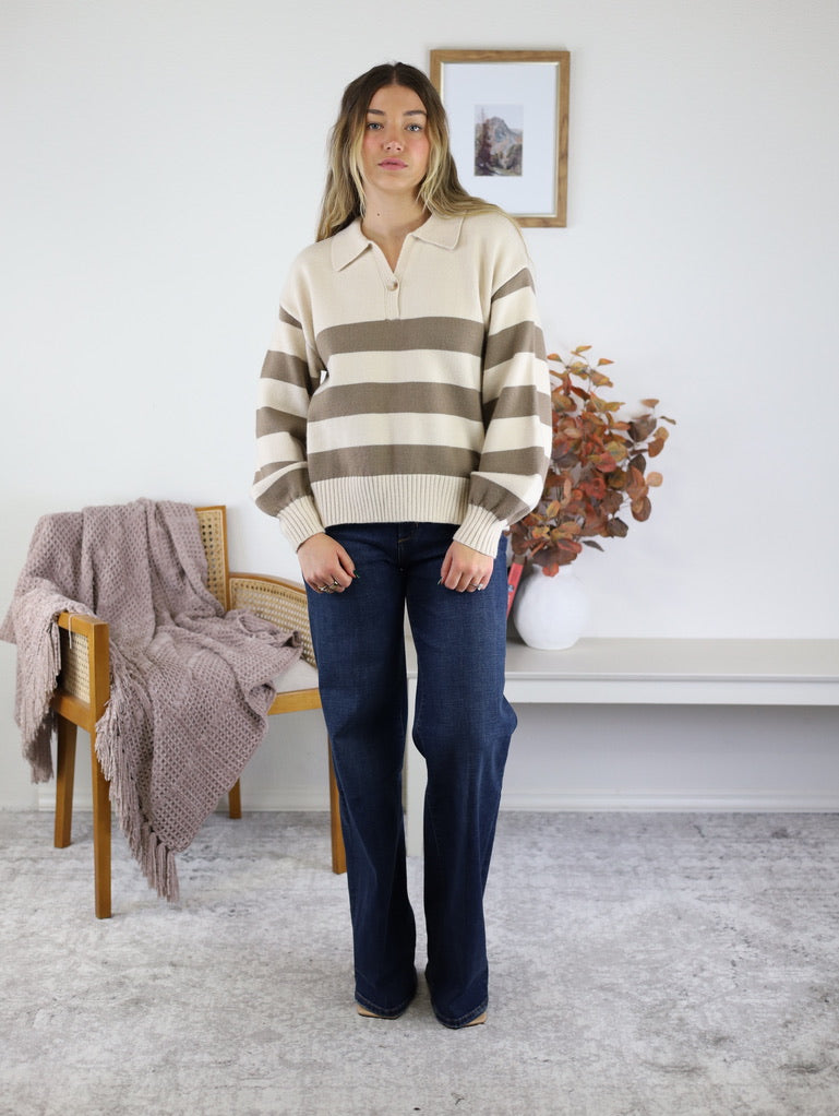 Arie Striped Sweater - Camel - Final Sale