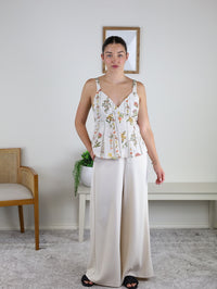 Garden Floral Print Peplum Top