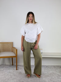Brenda Wide Leg Pant - Olive