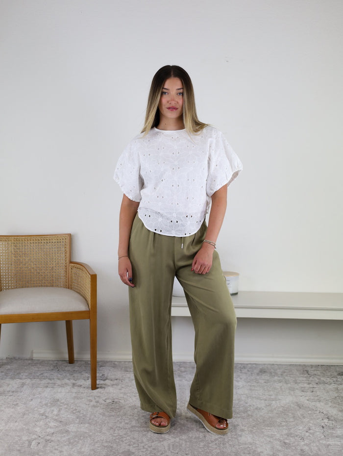 Brenda Wide Leg Pant - Olive
