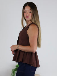 Patricia Peplum Linen Blend Top