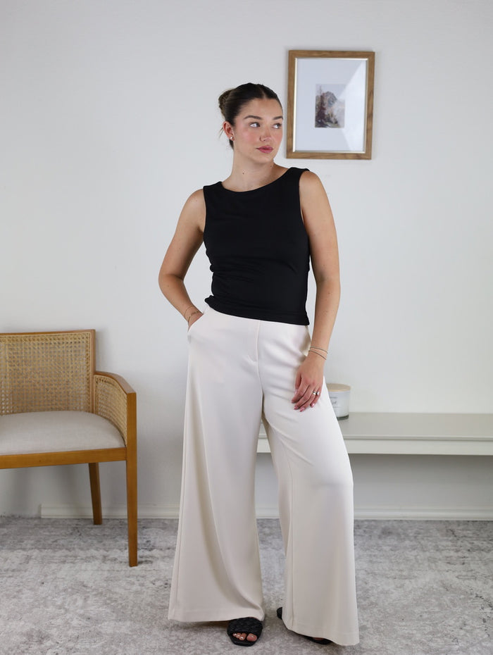 James High Neck Cowl Back Detail Knit Top