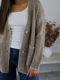 Contrast Stitch Knit Cardigan