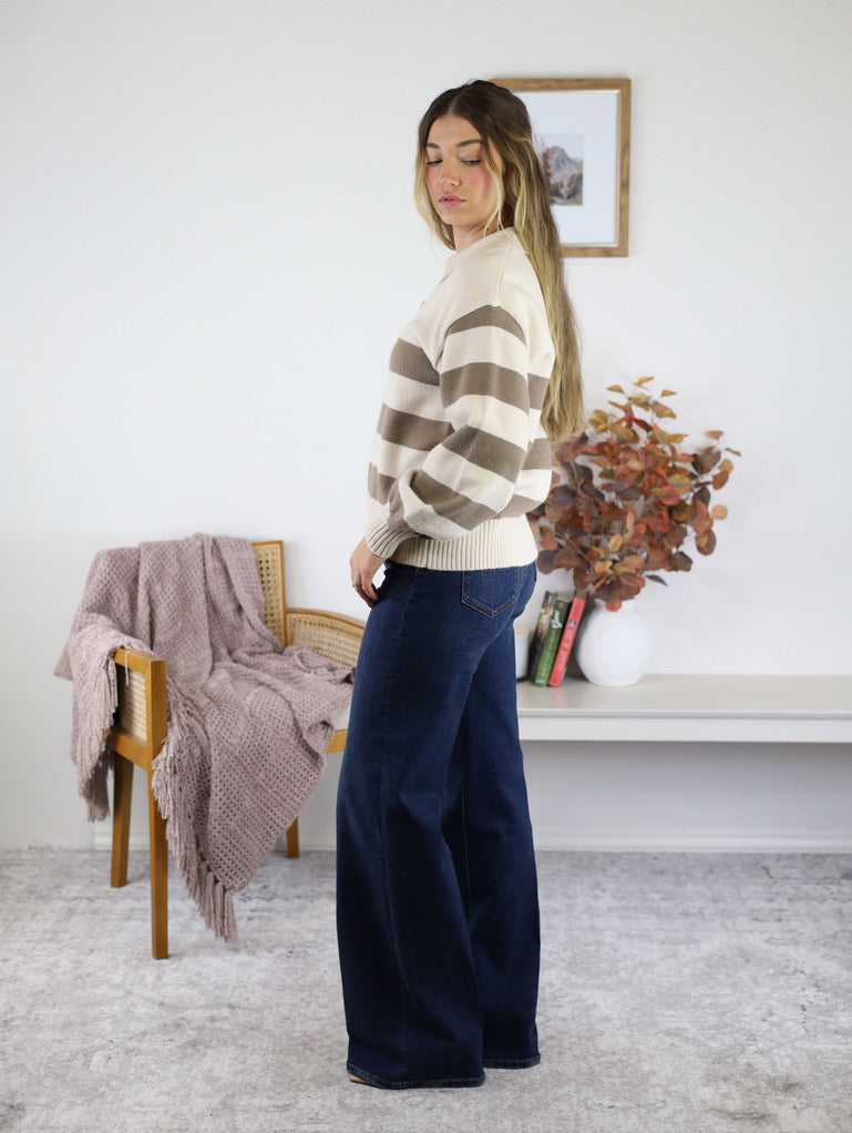 Arie Striped Sweater - Camel - Final Sale