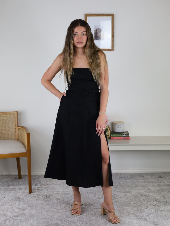 Yasmin Midi Dress - Black