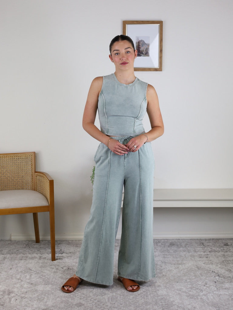 Reece Pant Set - Sage Final Sale