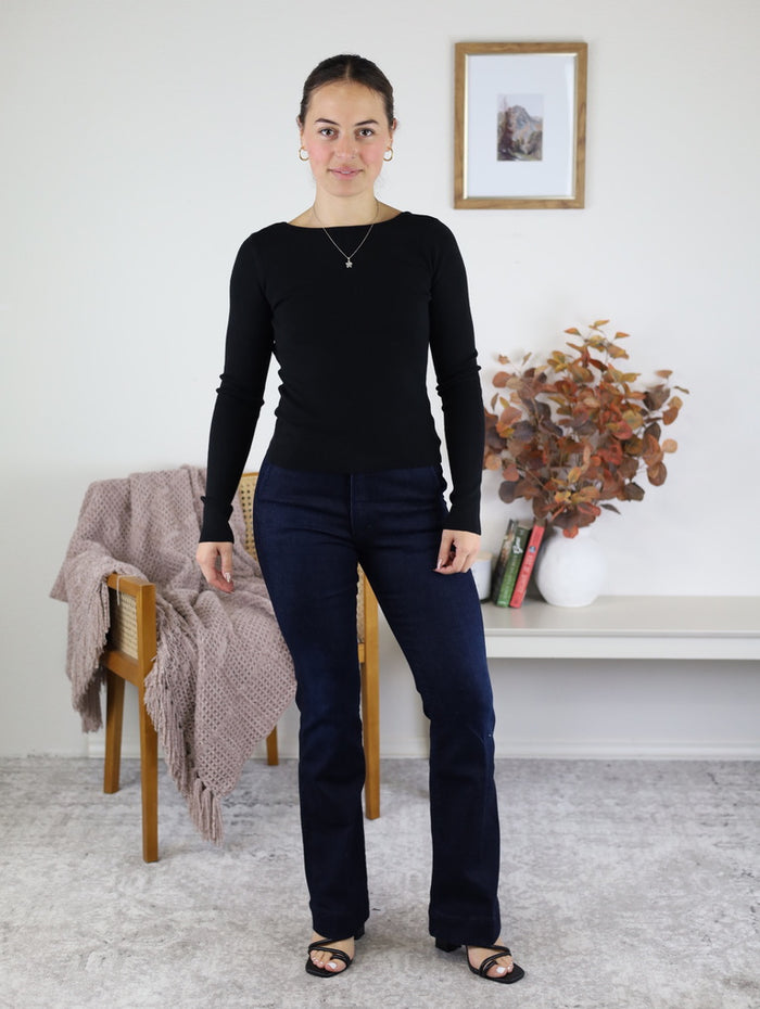 Clara Knit L/S Scoop Back Top - Final Sale