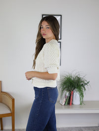 Puffy Cable Knit Sweater