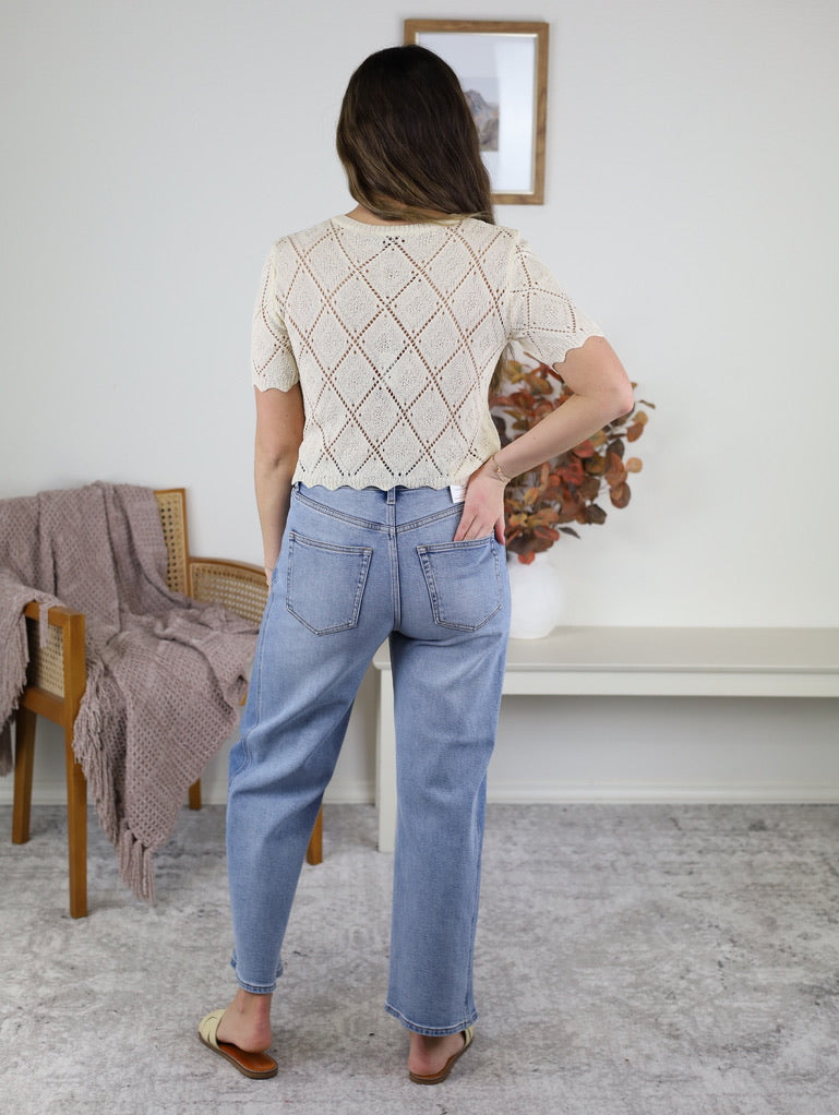 Z Supply - Luna High Rise Crop Bowed Denim