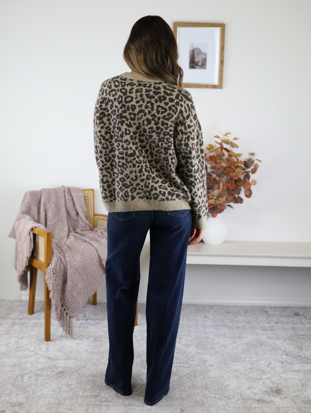 Jules Classic Leopard Print Jacquard Cardigan