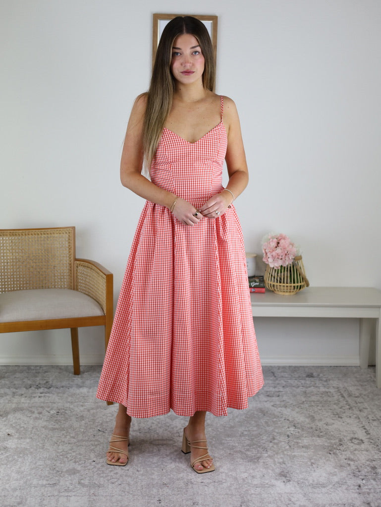 Sabrina Gingham Midi Dress