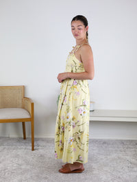 Polly Floral Spaghetti Strap with Bow Detail Midi Dress