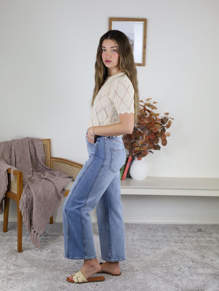 Z Supply - Luna High Rise Crop Bowed Denim