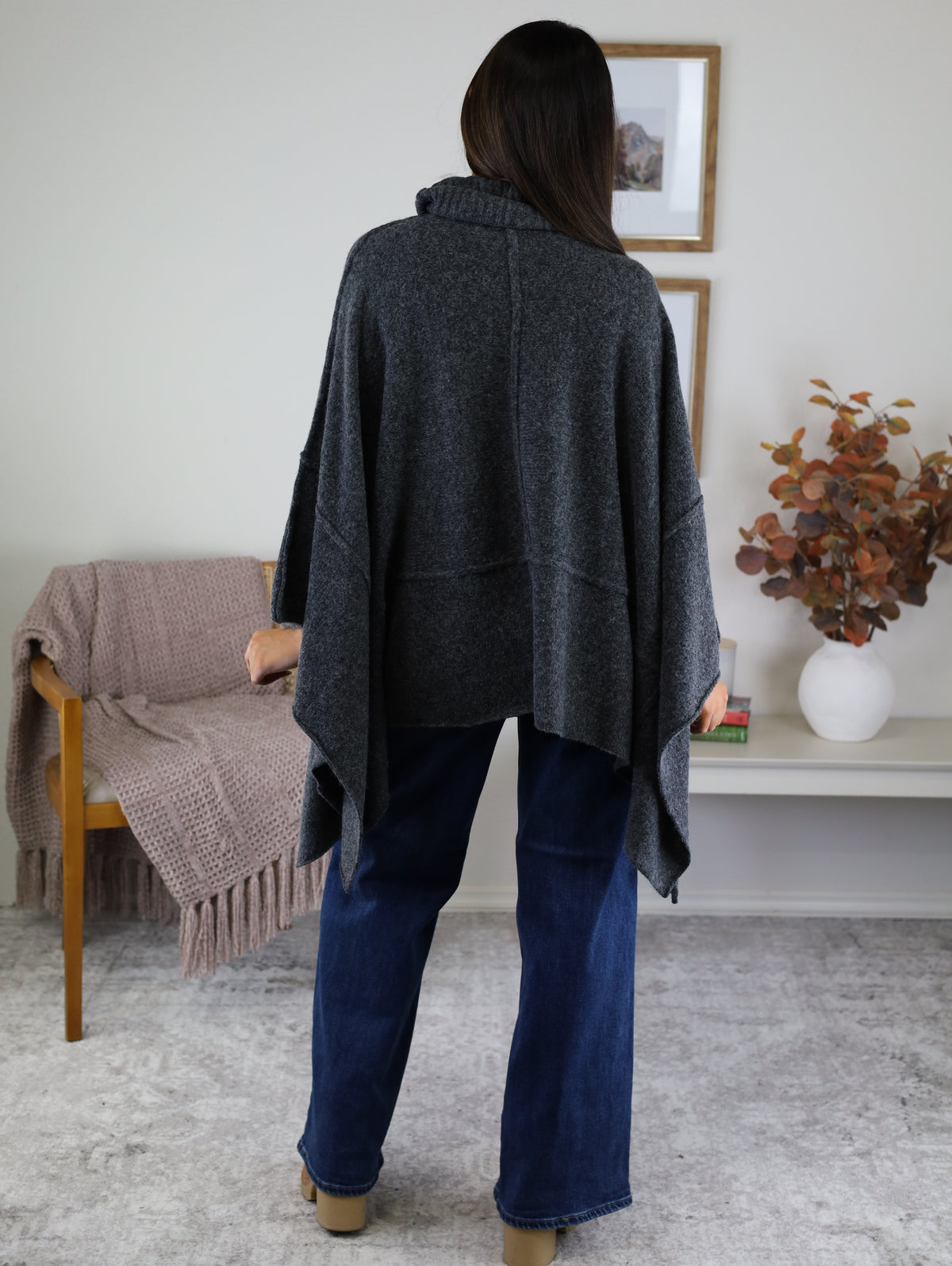 Estelle Poncho Turtle Neck Sweater