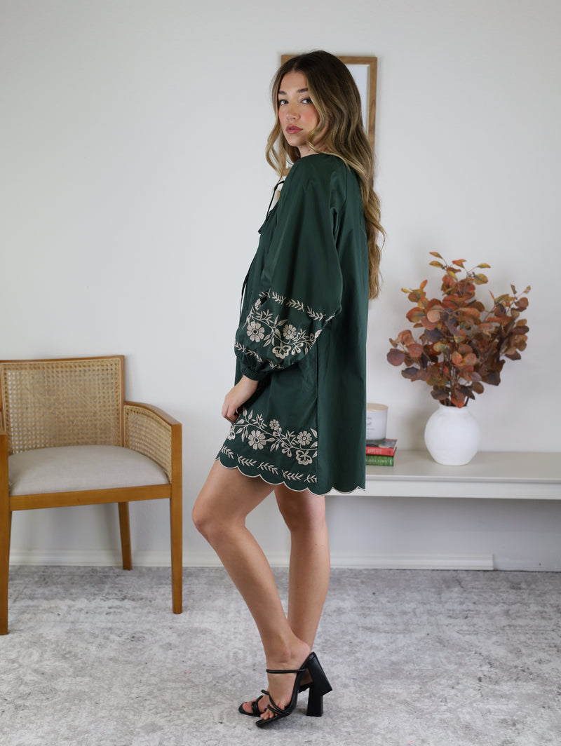 Hunter Embroidered Mini Dress