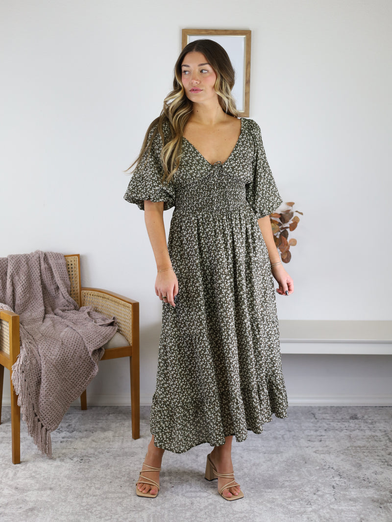 Allyn Ditsy Floral Midi Dress
