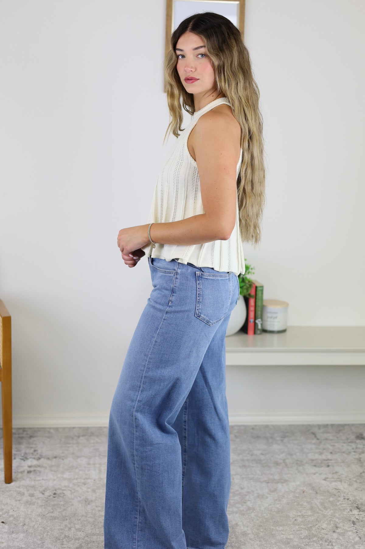 Trudi Sleeveless Knit Top with Flared Hem