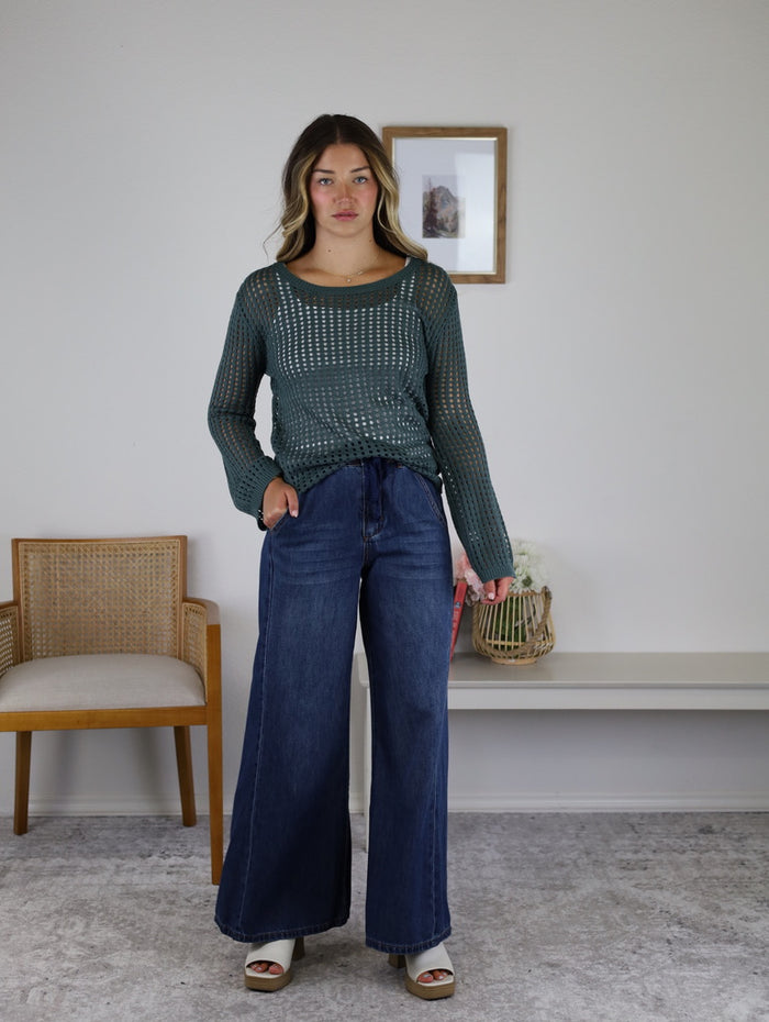 Raya Drawstring Wide Leg Jean