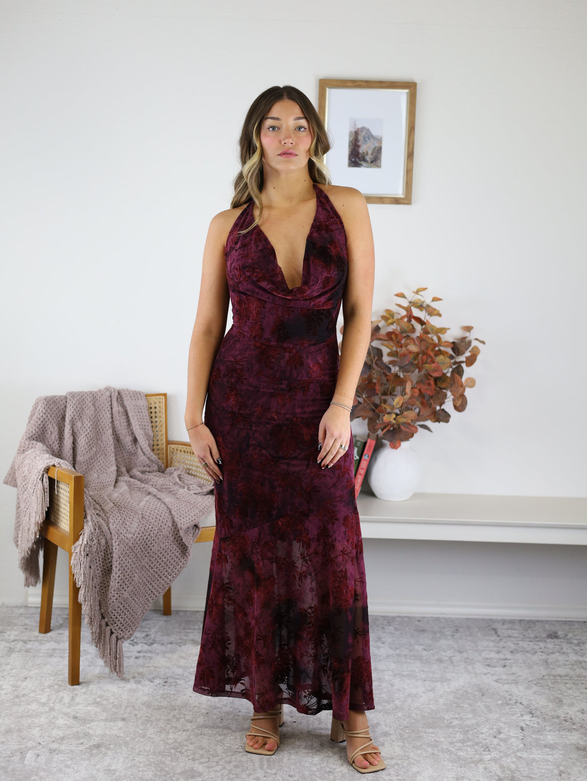 Take Me Away Halter Maxi Dress