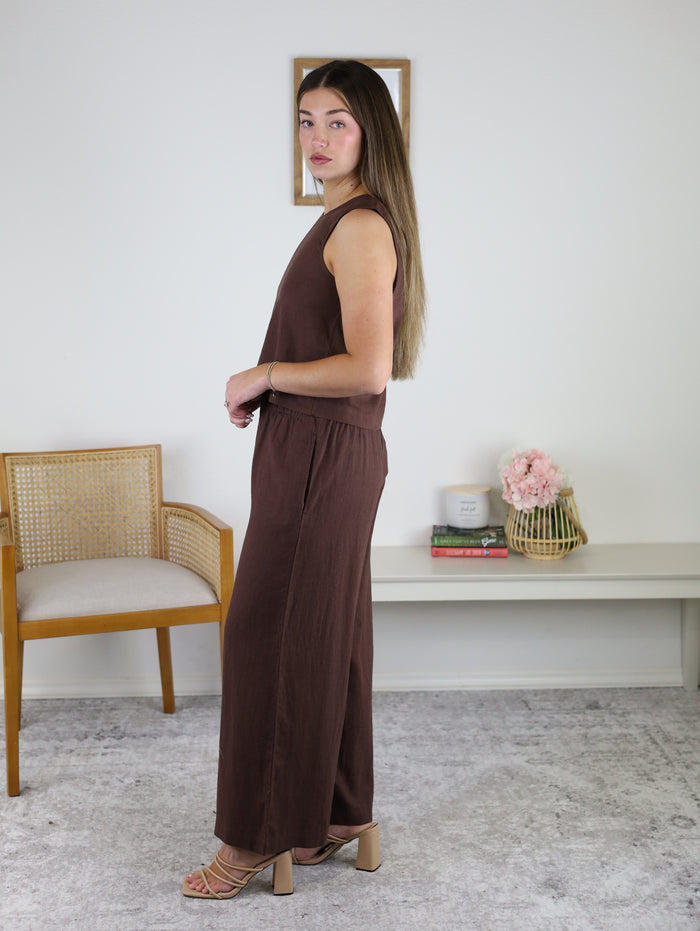 Z Supply - Scout Linen Pant Chocolate Cherry