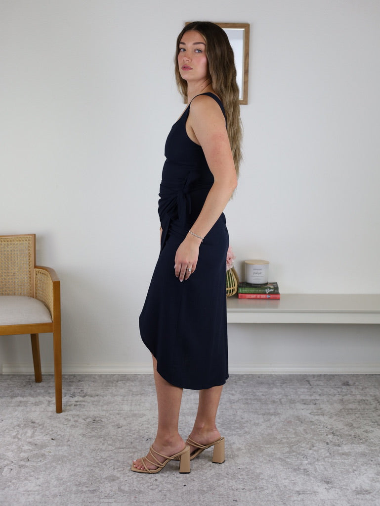 Ibiza Tulip Wrap Midi Dress
