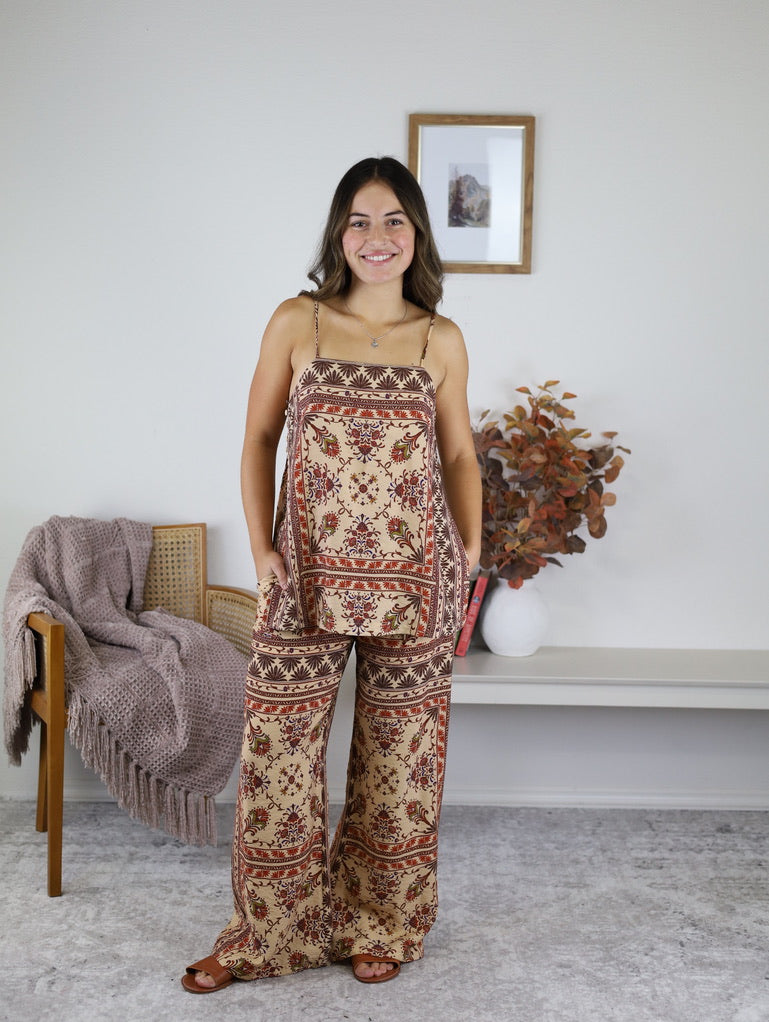 Raini Printed Top/Pant Set