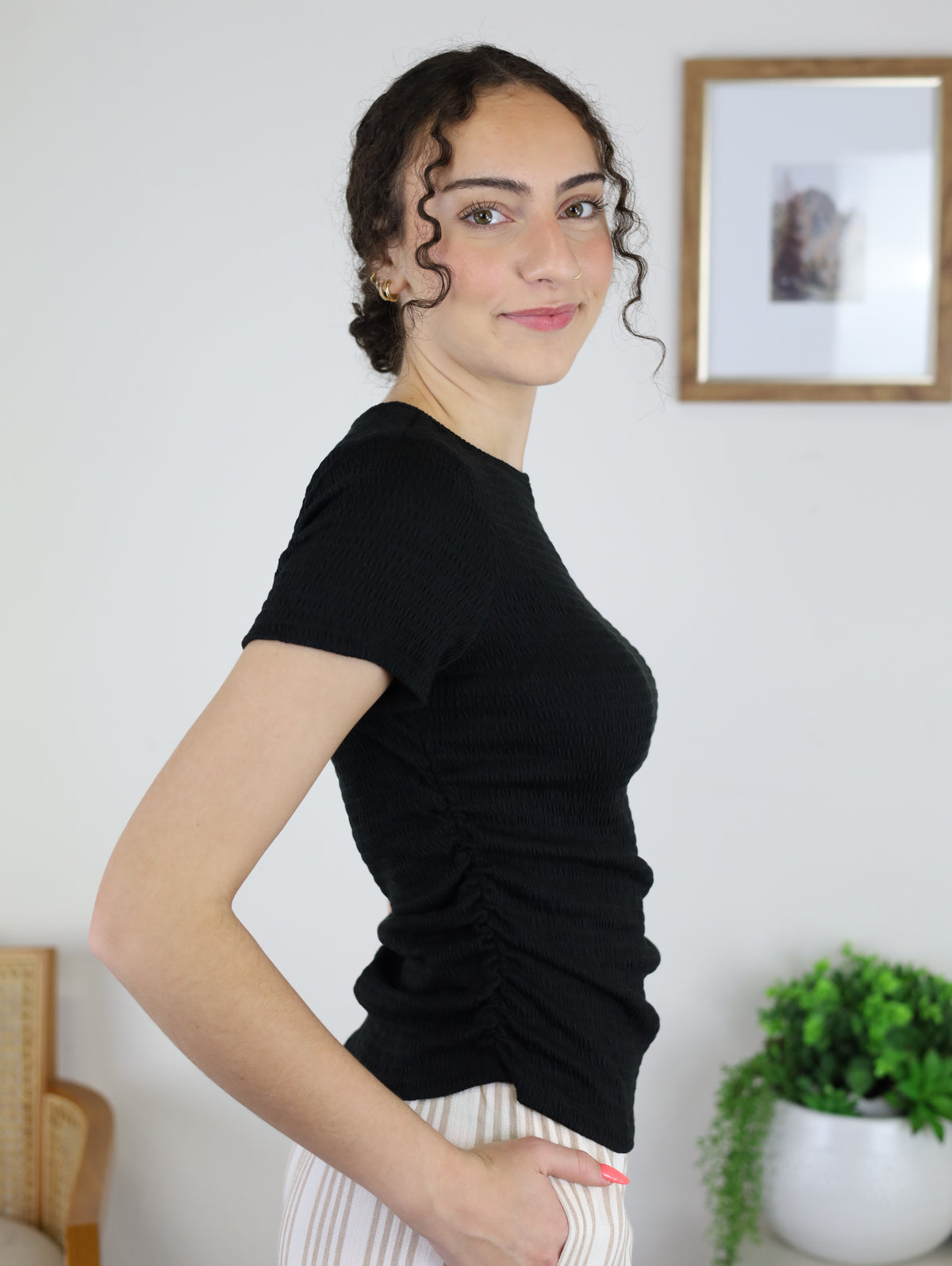 Roe Jersey Ruched Side Top