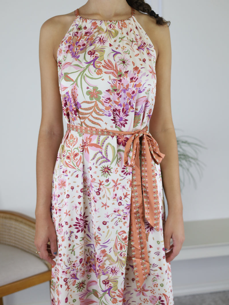 Tuscan Border Print Maxi Dress