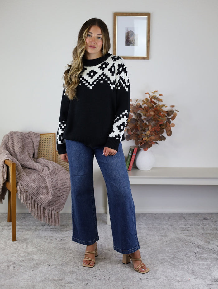 To The Alps Pattern Sweater - Final Sale