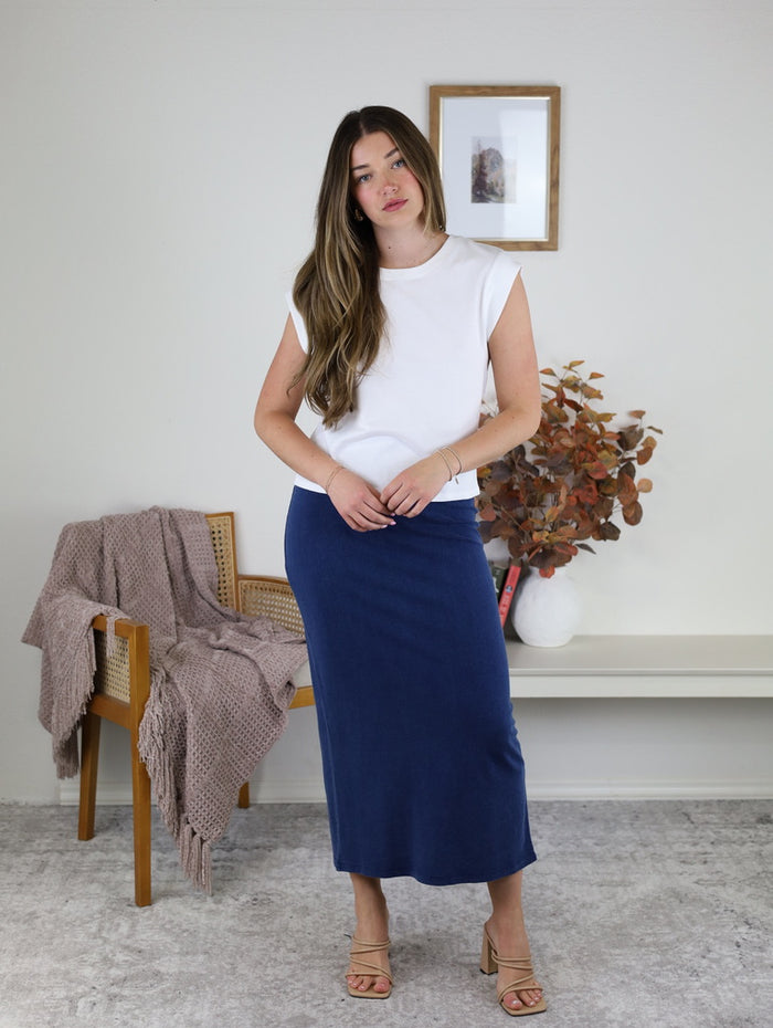 Z Supply - Gail Jersey Denim Midi Skirt