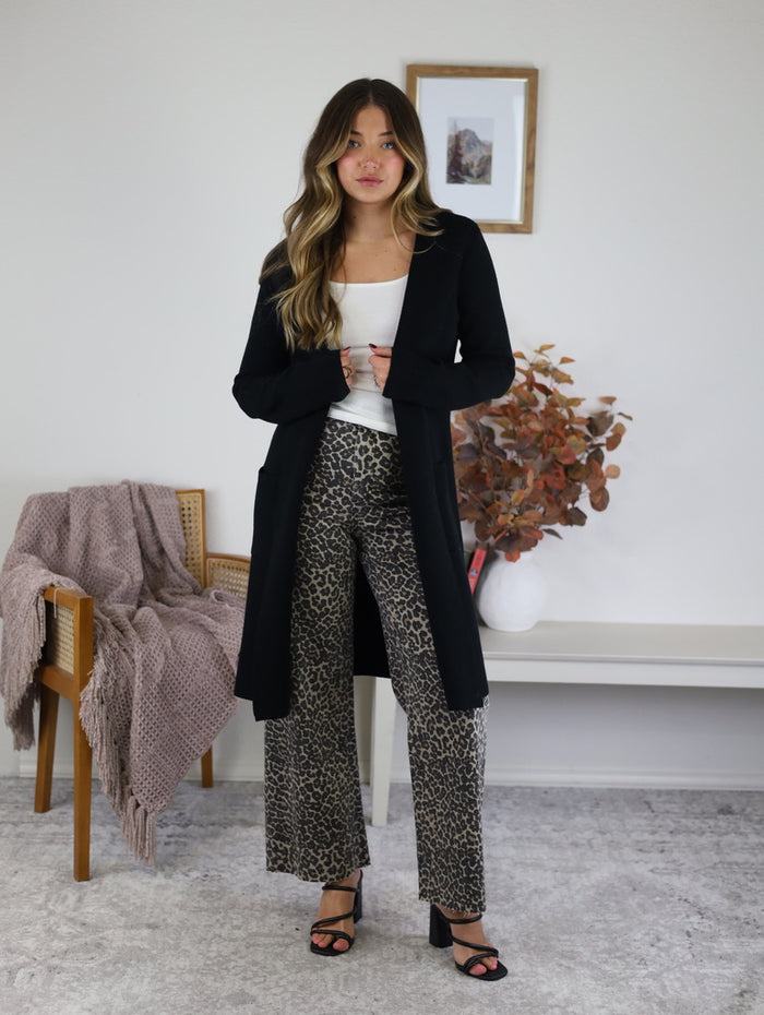 Penny Hooded Sweater Cardigan - Black - Damaged - Final Sale