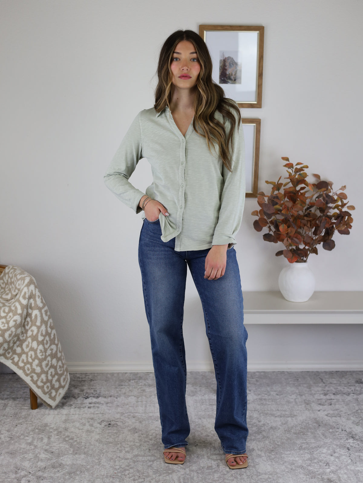 Myla Solid Button Down