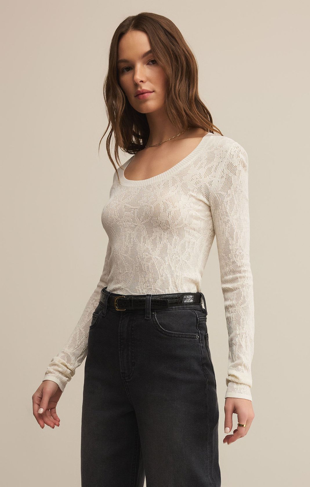 Z Supply - Tibi Scoop Mesh Sweater - Final Sale