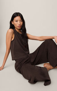 Scout Jersey Crop Flare Pant - Chocolate