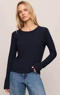 Junie Tee in brushed slub cotton jersey, front view