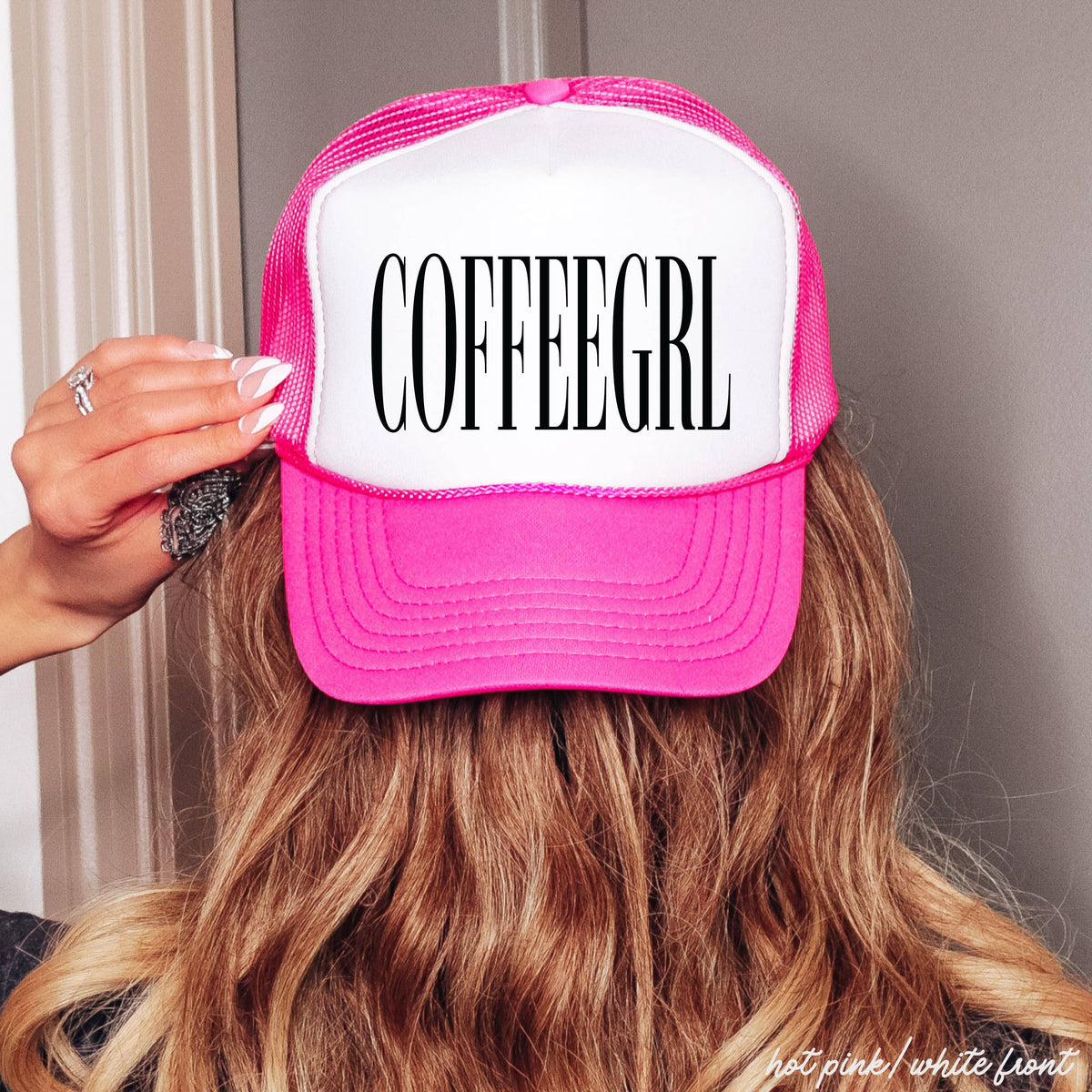Chloe Vs Tank - CoffeeGrl Trucker Hat *10 Colors: Brown/Tan