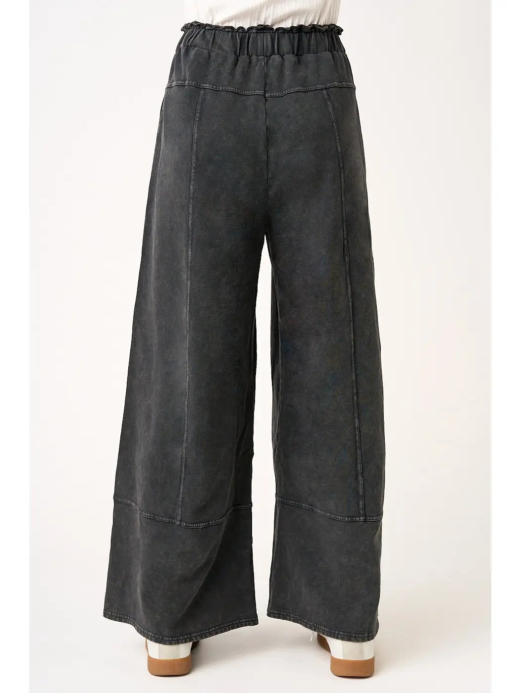 Simone Mineral Wash Seam Detail Wide Leg Pants