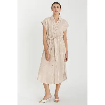 Whitney Striped Midi Dress