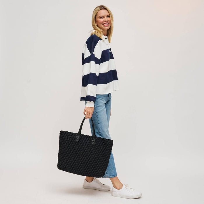 Ithaca Woven Neoprene Tote: Black