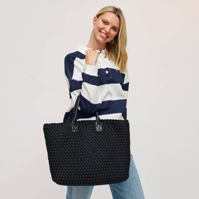 Ithaca Woven Neoprene Tote: Black