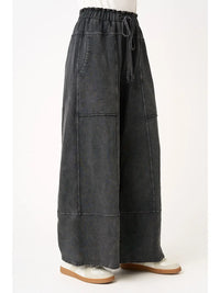 Simone Mineral Wash Seam Detail Wide Leg Pants